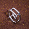Punk Style Brass Micro Pave Cubic Zirconia Finger Rings, Square, Platinum, 9mm,US Size 8(18.1mm)