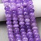Natural White Jade Beads Strands, Dyed, Smooth Rondelle, Medium Purple, 8x5mm, Hole: 1mm, about 73~76pcs/strand, 14.57~15.16''(37~38.5cm)