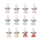 Acrylic with ABS Plastic Imitation Pearl Pendants, with 304 Stainless Steel and Alloy Findings, Angel, Antique Silver, 22~23x14x10mm, Hole: 3mm