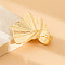 Alloy Finger Rings, Fan, Statement Rings, Golden, 17mm