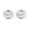 Brass Beads, Corrugated Rondelle, Rack Plating, Long-Lasting Plated, Lead Free & Cadmium Free, Platinum, 6x4.5mm, Hole: 1.6mm