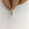 Brass Micro Pave Clear Cubic Zirconia Finger Rings, Real 14K Gold Plated, Letter U, Inner Diameter: 20mm