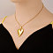 Stainless Steel Heart Pendant Necklaces for Women, Real 18K Gold Plated, 17.72 inch(45cm)
