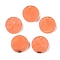 Opaque Resin Pendants, Round, Orange, 18.5x3.5mm, Hole: 2mm