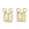 Brass Charms, Square with Virgin Mary, Lead Free & Cadmium Free, Long-Lasting Plated, with Jump Ring, Real 18K Gold Plated, 12x9x3mm, Hole: 3mm