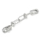 Brass Ends with Chian, Chain Extender, Platinum, 17x8x3mm