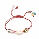 Bracelet de perles tressées en acrylique et alliage avec mauvais œil au chalumeau BJEW-JB08131-01-1