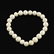 Pulseras elásticas de abalorios de perlas elegante BJEW-Q657-02-1