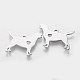 201ステンレス鋼の子犬ペンダント  シルエットチャーム  心の犬  ステンレス鋼色  16x20x1.1mm  穴：1.5mm STAS-Q201-T431-2