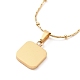 Synthetic Shell Rectangle Pendant Necklace NJEW-A004-10G-3