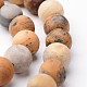 Frosted Round Natural Crazy Agate Bead Strands G-J346-08-8mm-1