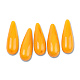 樹脂模造アンバービーズ  片穴  ティアドロップ  ダークオレンジ  30.5x10mm  穴：1~1.2mm RESI-N034-07-K04-2