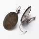 Fil d'oreille en laiton de style français bronze antique bricolage adapté aux cabochons X-KK-A024-AB-2