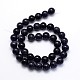 Synthetic Blue Goldstone Round Beads Strands G-O047-11-4mm-3