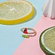 Geflochtener Wassermelonen-Fingerring aus Glassamen RJEW-TA00044-03-2