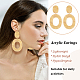 Anattasoul 4 paio di orecchini pendenti ovali cavi in acrilico da 4 colori per donna EJEW-AN0004-36-3