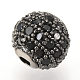 Perles de zircone cubique micro pave en Laiton ZIRC-Q013-8mm-143B-2