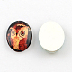 Owl Pattern Glass Oval Flatback Cabochons for DIY Projects X-GGLA-R022-40x30-78-2
