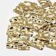 真鍮チャーム  バンピー  長方形  18KGP本金メッキ  24x19x2mm  穴：1mm KK-N200-016-2