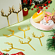 Sunnyclue 1 boîte de 40 décorations de gâteau de Noël en forme de bois de cerf en plastique pour gâteau de renne AJEW-SC0001-58-4