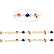 Cadenas de eslabones redondos y ovalados de latón chapado en oro real de 18k CHC-F844-10A-1