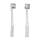 304 Stainless Steel Chain Tassel Earrings EJEW-I248-43-3