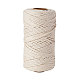コットン糸  装飾的な糸のスレッド  DIYの工芸品について  ギフトラッピングとジュエリー作り  ホワイト  3mm  約100m /ロール  1roll OCOR-CJ0001-02-2