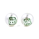 Cuentas de esmalte de perlas de imitación de plástico abs con tema de mahjong KY-G020-04B-2