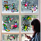 サンキャッチャークラフトセット  子供のためのウィンドウペイントアートペインティング  アニマル柄  13.8~21x13.1~21cm  約10個/セット DIY-WH0342-001-7