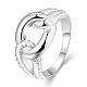 Классические серебряные латунные кольца на палец для женщин RJEW-BB00728-7-1