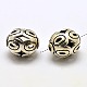 Vintage Jewelry Findings Thai Sterling Silver Hollow Oval Beads STER-L008-50-1