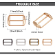 Benecreat 40 個 4 色長方形合金スライダーバックル  調節可能なバックルファスナー  キャップ用  ミックスカラー  15.5x25x4mm  穴：5.5x17mm  10個/カラー DIY-BC0012-18-2