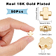 SUNNYCLUE 1 Box 50Pcs Cross Beads Real 18K Gold Plated Crosses Bulk Mini Small Golden Cross Bead Tiny Cross Beaded Charm Easter Crucifix Loose Spacer Beads for Jewelry Making Beading Kit DIY Craft FIND-SC0004-84-2