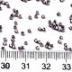 11/0グレードのガラスシードビーズ  シリンダー  均一なシードビーズサイズ  メタリックカラー  アザミ  1.5x1mm  穴：0.5mm  約2000個/10g X-SEED-S030-1204-4