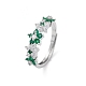 Verstellbarer Ring mit grüner Zirkonia-Blume RJEW-K240-09P-3