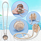 PandaHall Elite Natural Shell & Alloy Starfish Charm Bracelet & Bib Necklace & Adjustable Ring & Dangle Stud Earrings & Aligator Hair Clip & Mini Crossbody Bags SJEW-PH0001-11-4