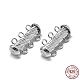 Rhodium Plated 925 Sterling Silver Slide Lock Clasps STER-L057-018P-1