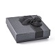 ちょう結びのオーガンジーリボン厚紙ブレスレットバングルギフトボックス  正方形  ブラック  90x90x27mm BC148-05-4