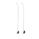 Longue chaîne avec boucles d'oreilles pendantes en émail yin yang EJEW-A067-04P-4