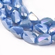 Galvanisieren undurchsichtige feste Farbe Glasperlen Stränge EGLA-G035-B-FR09-3