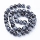 Naturschneeflocke Obsidian Perlen Stränge X-GSR009-3