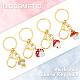 DICOSMETIC Keychain Making Kit 16Pcs Golden Lobster Claw Clasp Keychains 20Pcs Small Split Key Chain Ring 16Pcs 4 Styles Mushroom Charms Alloy Kawaii Keychains for Backpack Purse Accessories DIY-DC0001-83-3