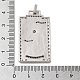 エナメルを使用した真鍮マイクロパヴェキュービックジルコニアペンダント  タロット  ダークオレンジ  39.5x23x2.5mm  穴：4.5x2mm KK-H458-01P-07-3