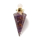 Natural & Synthetic Mixed Gemstone Perfume Bottle Pendants G-H285-01G-2