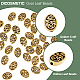 Dicosmetic 80 pz perline ovali cave del distanziatore perline dorate antiche perline del distanziatore tibetano perline del distanziatore allentate in filigrana perline con foro piccolo 1.6mm in lega perline europee per la creazione di gioielli TIBEB-DC0001-03-4