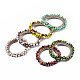 Bracelet extensible tressé en perles de verre couleur bonbon BJEW-S144-006-2