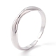 Rhodium Plated 925 Sterling Silver Cuff Ring for Girl Women RJEW-C003-03P-3