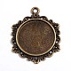 Antique Bronze Plated Mixed Shapes Alloy Pendant Cabochon Settings PALLOY-X0029-AB-2