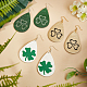 SUPERFINDINGS DIY 12Pairs Clover Style PU Leather Earring Making Kits DIY-FH0002-26-5
