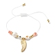 Heart and Evil Eye Acrylic Braided Bead Bracelet for Teen Girl Women BJEW-JB06997-04-1